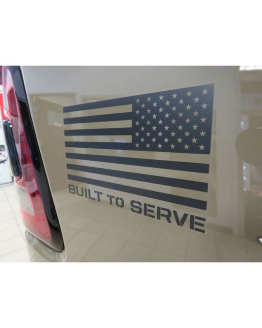 Mopar Bedside Graphics - American Flag / Built To Serve Edition - Right Side