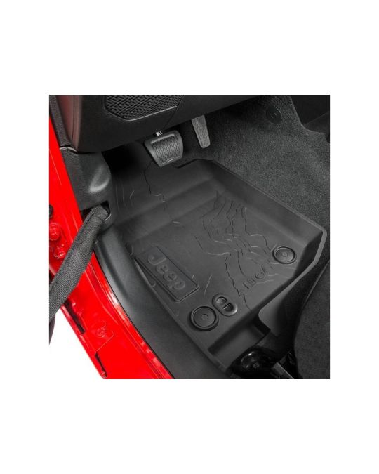 Mopar Rubber Floor Mats 4 Door With Black Jeep Logo