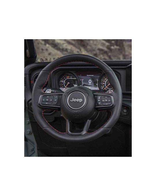 Mopar Rubicon 392 Steering Wheel Upgrade Heated Perforated Black Leather With Red Stitching