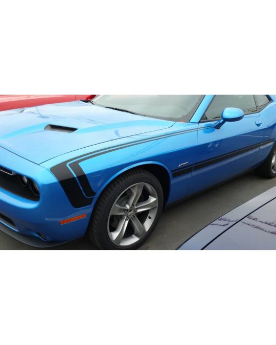 Mopar Decal Kit C-Style Bodyside Stripe Black