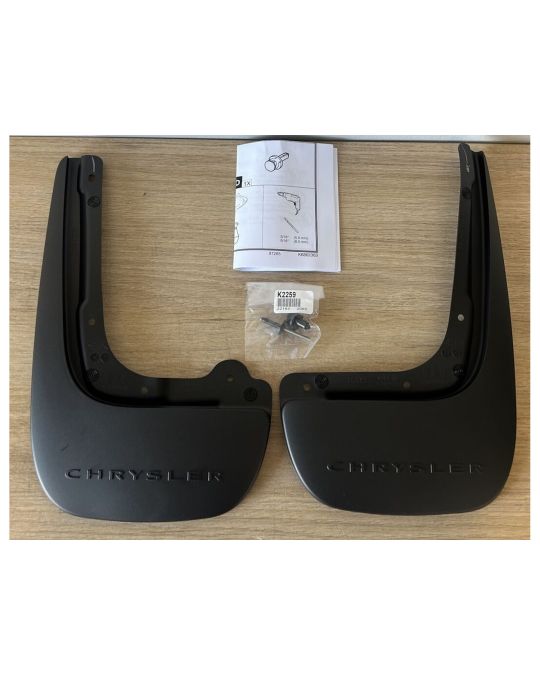 Mopar Splash Guards Rear Pair Black Molded With Chrysler Logo