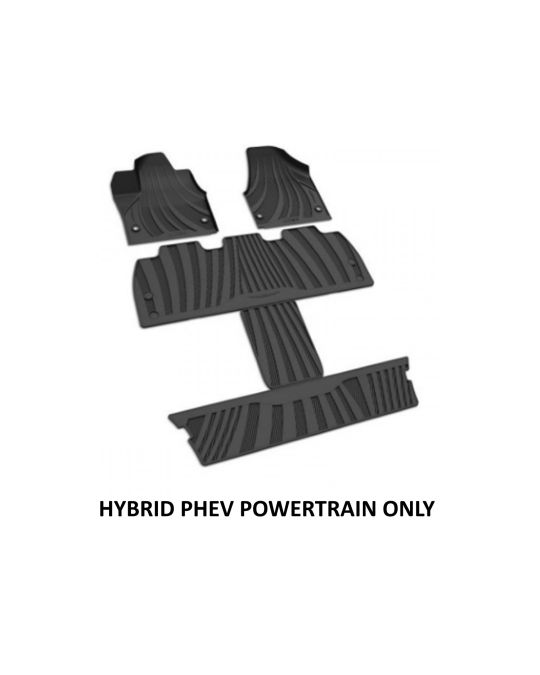 Mopar Rubber Floor Mats For First Second And Third Rows Black With Chrysler Logo For Hybrid PHEV