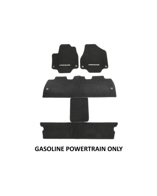 Mopar Floor Mats For Gasoline Powertrain Black With Chrysler Logo First Second And Third Rows