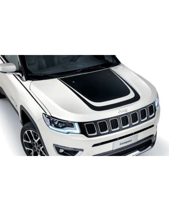 Mopar Hood Decal Black Double Patch