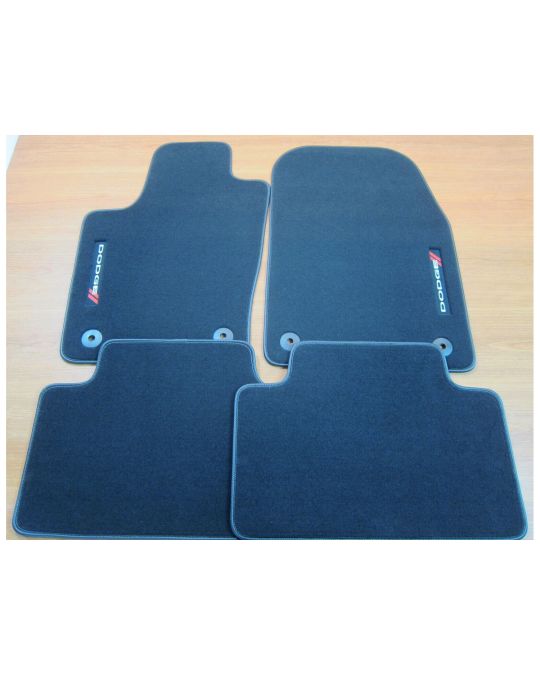 Mopar Carpet Mats Kit Of Four For First And Second Rows Black With Dodge Logo