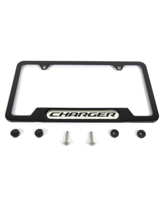 Mopar Plate Frame Black W/ Charger Logo