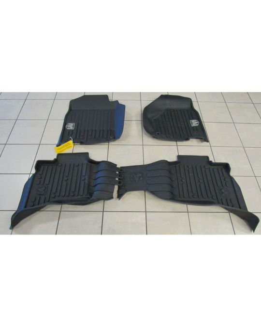 Mopar Rubber Mats Bucket Style Front & Rear Black With Ram's Head Logo