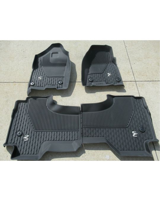Mopar All-Weather Slush Mats Quad Cab Black W/ Silver Ram's Head