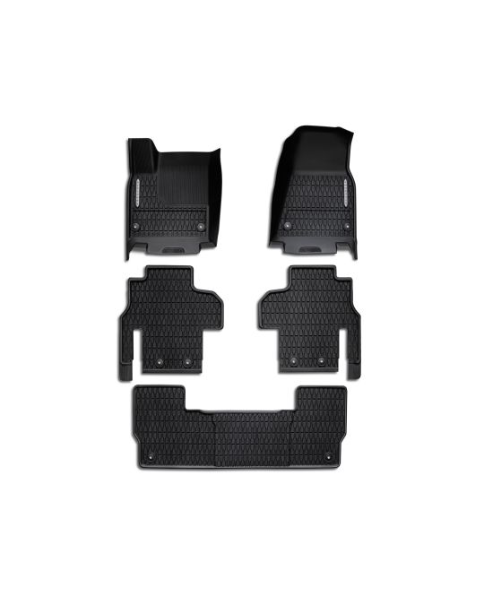 Mopar All Weather Rubber Floor Mats For First Second Third Rows Wagoneer Logo