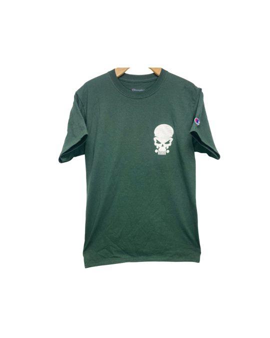 Jeep Short Sleeve T-Shirt Don't Tread On Me With Jeep Grille Skull Size Small Dark Green