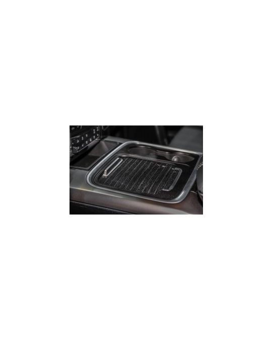 Mopar Console Tray Upgrade Silver W/ Black Wood