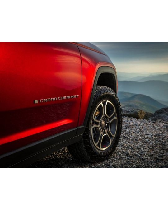 Mopar American Flag Door Emblem Trailhawk Dark Gray With Red Outline Right Side