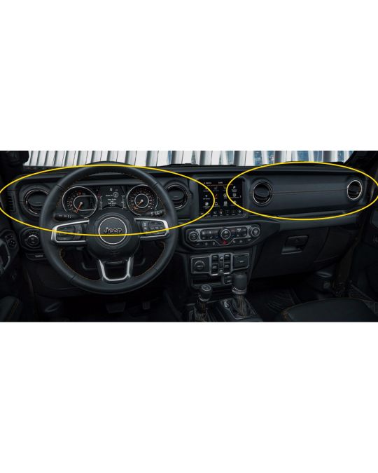Mopar Dashboard Panel Trim Kit Black Leather & Caramel Stitching High Altitude