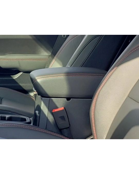 Mopar Center Console Armrest Black Leather & Red Stitching Rubicon