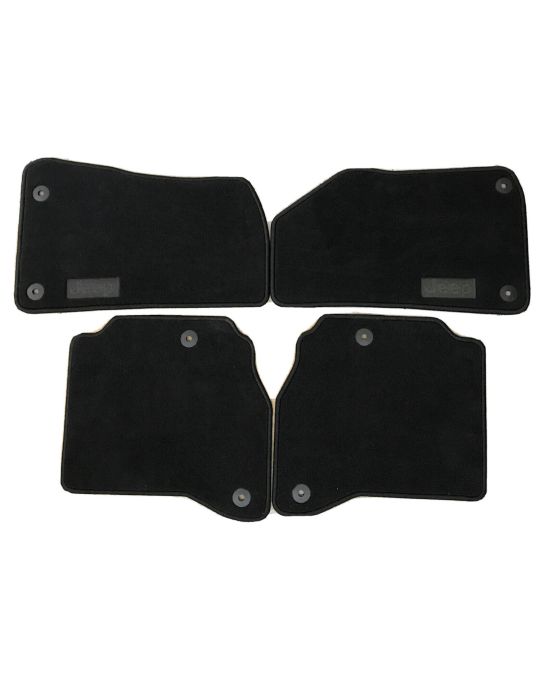 Mopar Floor Mats Set Of Four Black With Jeep Logo