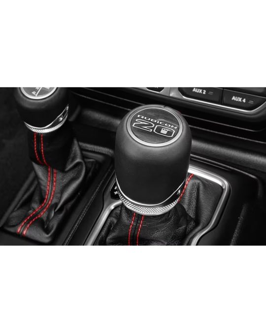 Mopar Rubicon 20th Anniversary Shift Knob And Boot Black With Red Stitching For Automatic Transmission