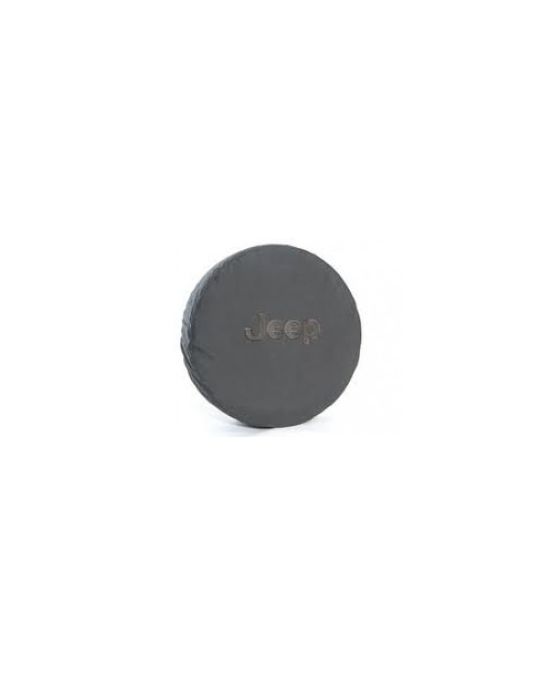 Mopar Spare Tire Cover Anti-Theft Black Denim W/ Black Jeep Logo