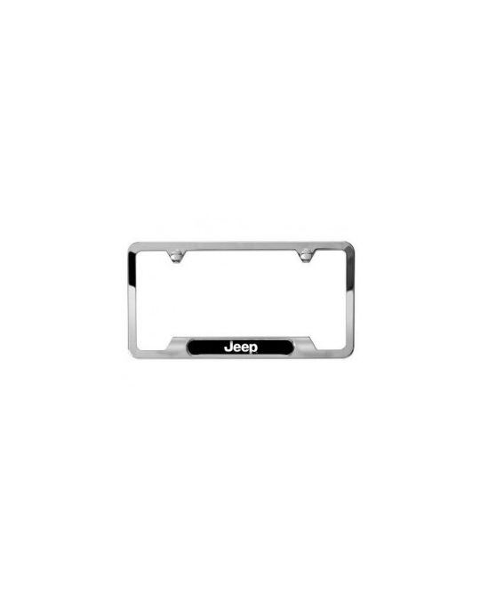Mopar License Plate Frame Polished W/ Jeep Logo