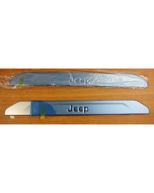 Mopar Door Sill Guards Kit Of Two For Front Doors Stainless Steel With Jeep Logo