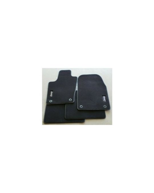 Mopar Carpet Mats Black For Front And Rear With Jeep Logo