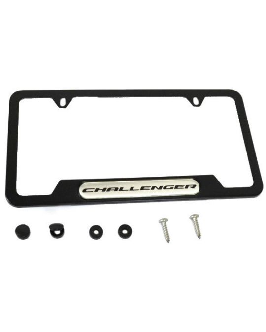 Mopar Plate Frame Black W/ Challenger Logo