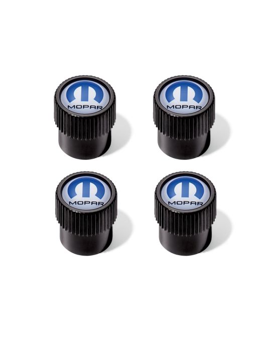 Mopar Wheel Valve Stem Caps Mopar Logo Blue