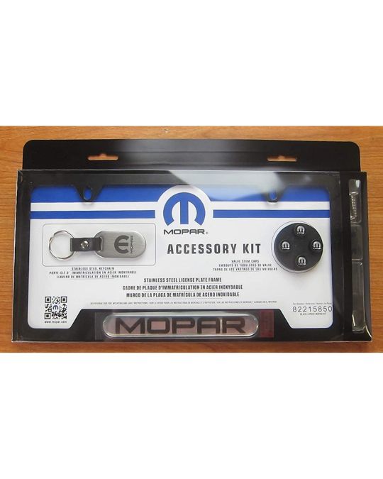 Mopar License Plate Frame Gift Set - Mopar Logo Black