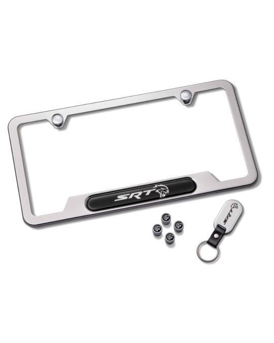 Mopar License Plate Frame Gift Set SRT Hellcat Silver