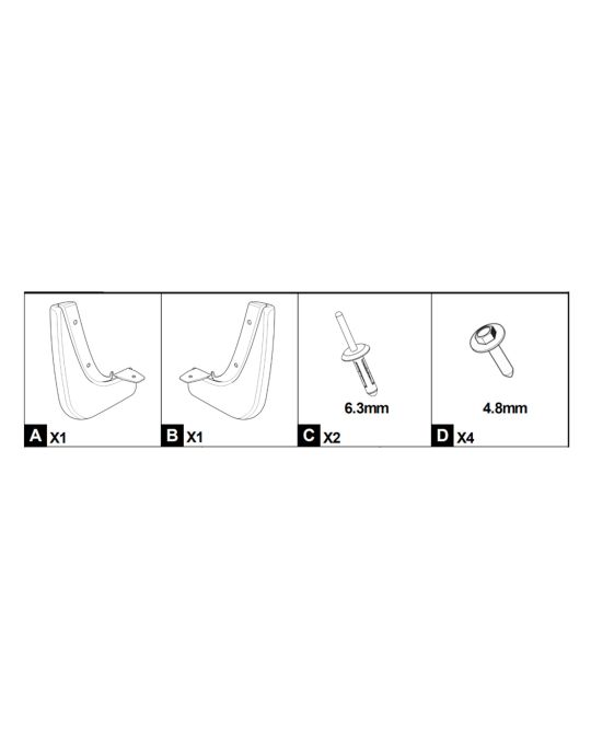 Mopar Splash Guards Rear Pair Black No Logo