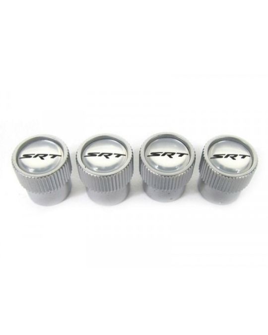 Mopar Wheel Valve Stem Caps Silver W/ SRT Logo