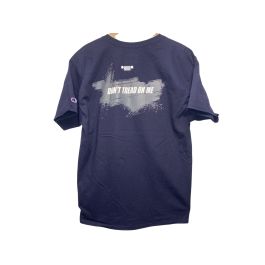 Jeep Short Sleeve T-Shirt Don't Tread On Me With Jeep Grille Skull Size Small Blue