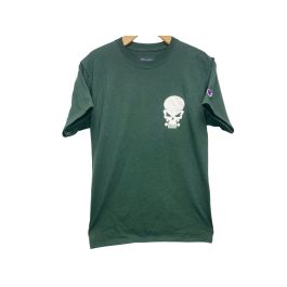 Jeep Short Sleeve T-Shirt Don't Tread On Me With Jeep Grille Skull Size Small Dark Green
